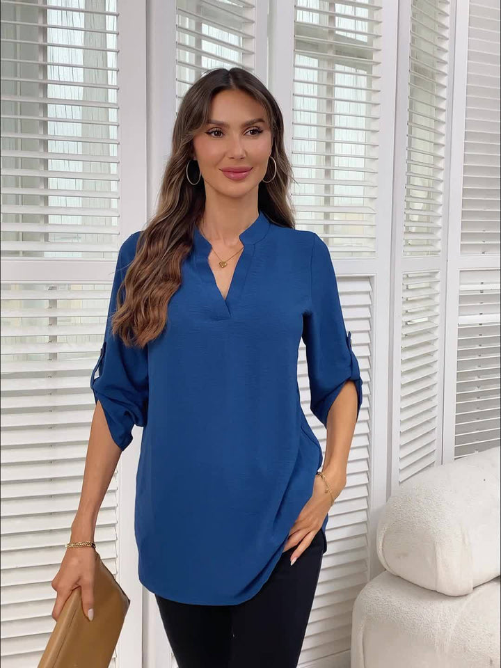 Evelyn | Blusa cuello V manga larga