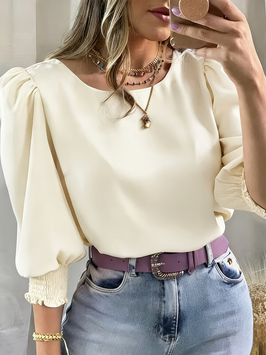 Cataleya | Blusa de mangas abullonadas