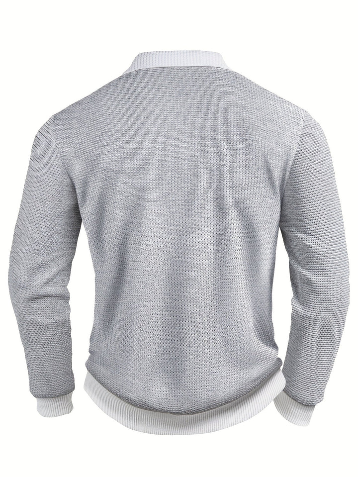 Bastián | Polera polo texturada de manga larga