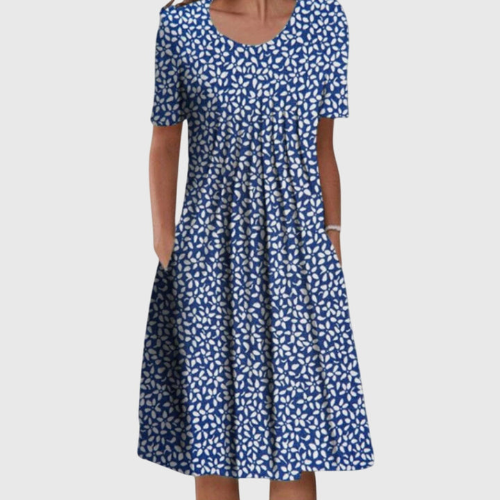 Lican Ray | Vestido estampado cuello redondo