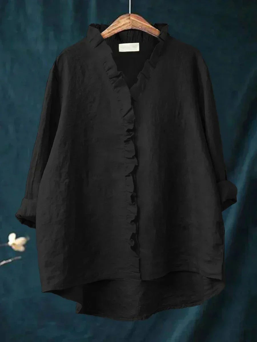 Candelaria | Blusa con vuelos y escote en V