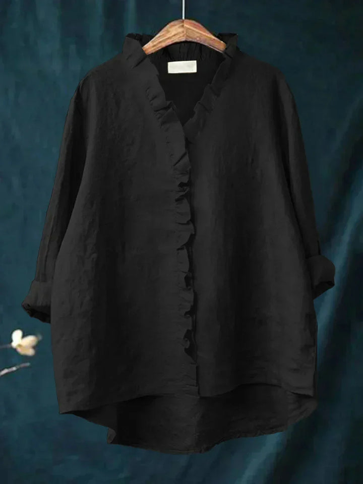 Candelaria | Blusa con vuelos y escote en V