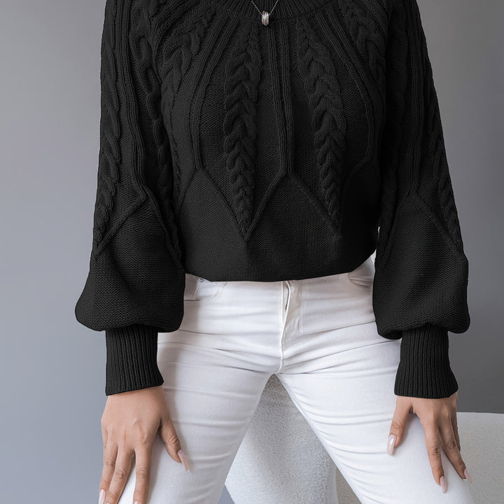 Juana María | Sweater de punto trenzado con mangas farol