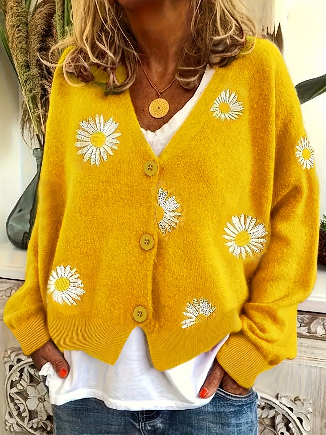 Zunilda | Cardigan bordado de margaritas
