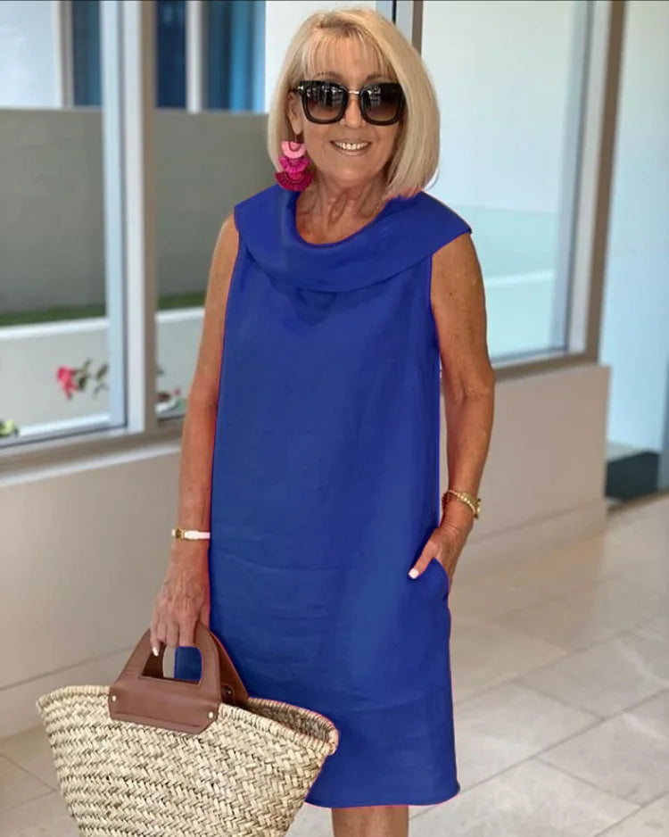 Naomi | Vestido sin mangas de cuello redondo