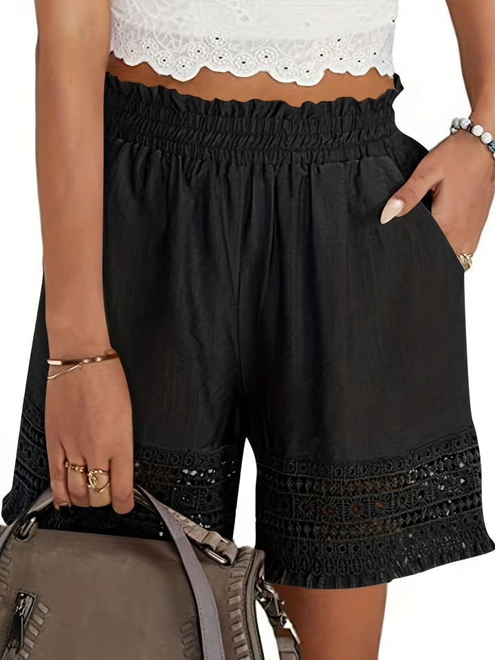 Iris | Shorts con cintura elasticada y calado
