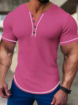 Edinson | Polera henley texturada de manga corta