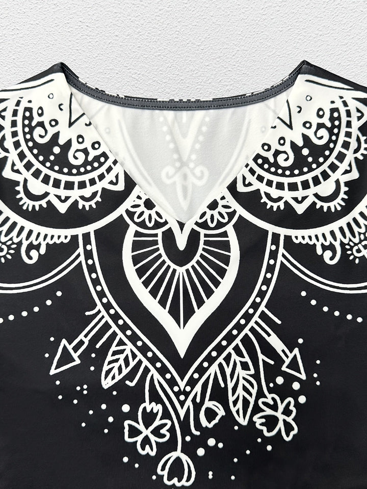 Clarisa | Vestido largo con estampado ornamental