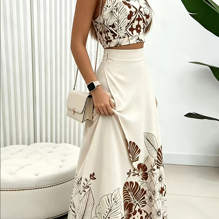 Angelina | Conjunto de falda con estampado botánico