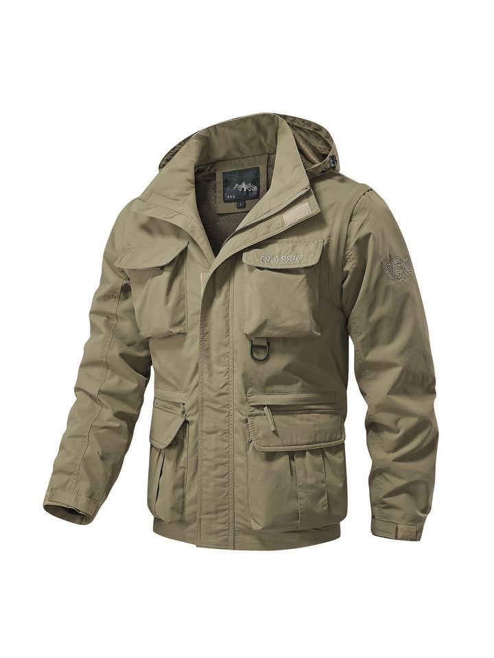 Norberto | Chaqueta multibolsillos con capucha desmontable