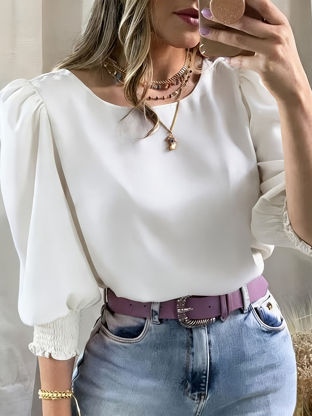 Cataleya | Blusa de mangas abullonadas