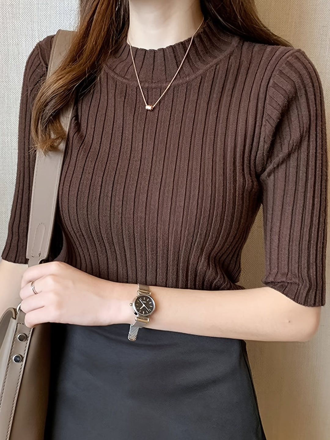Nubia | Top acanalado cuello alto