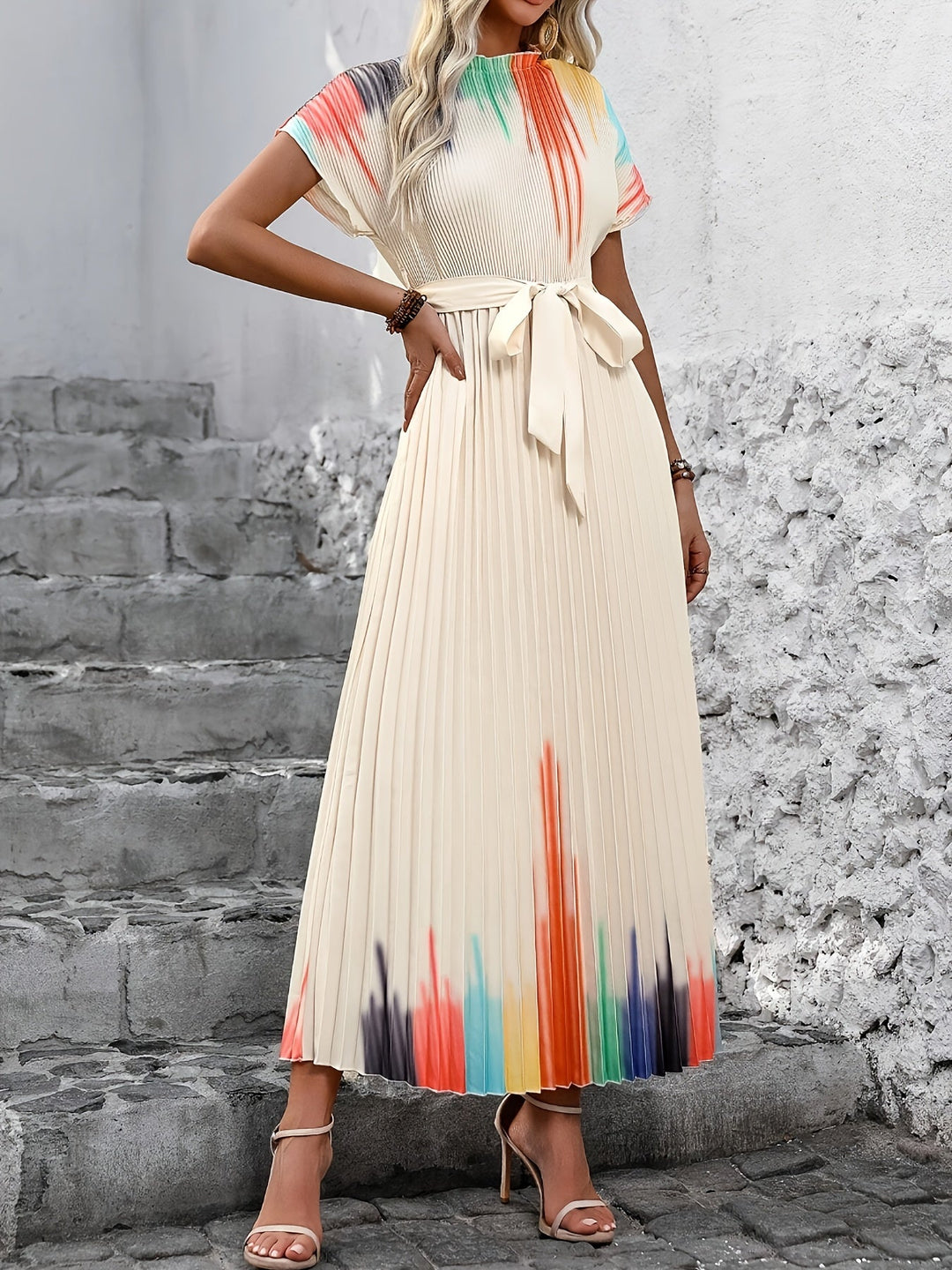 Nelly | Vestido largo plisado