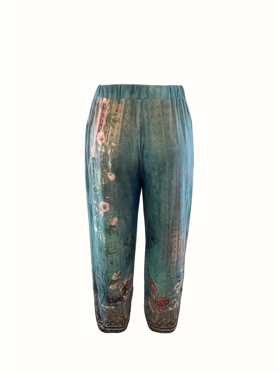 Aymara | Pantalón capri con estampado botánico