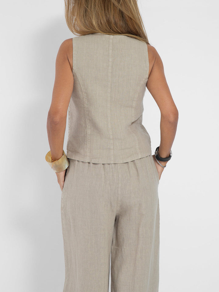 Poulette | Conjunto de chaleco sin mangas y pantalón de pierna ancha