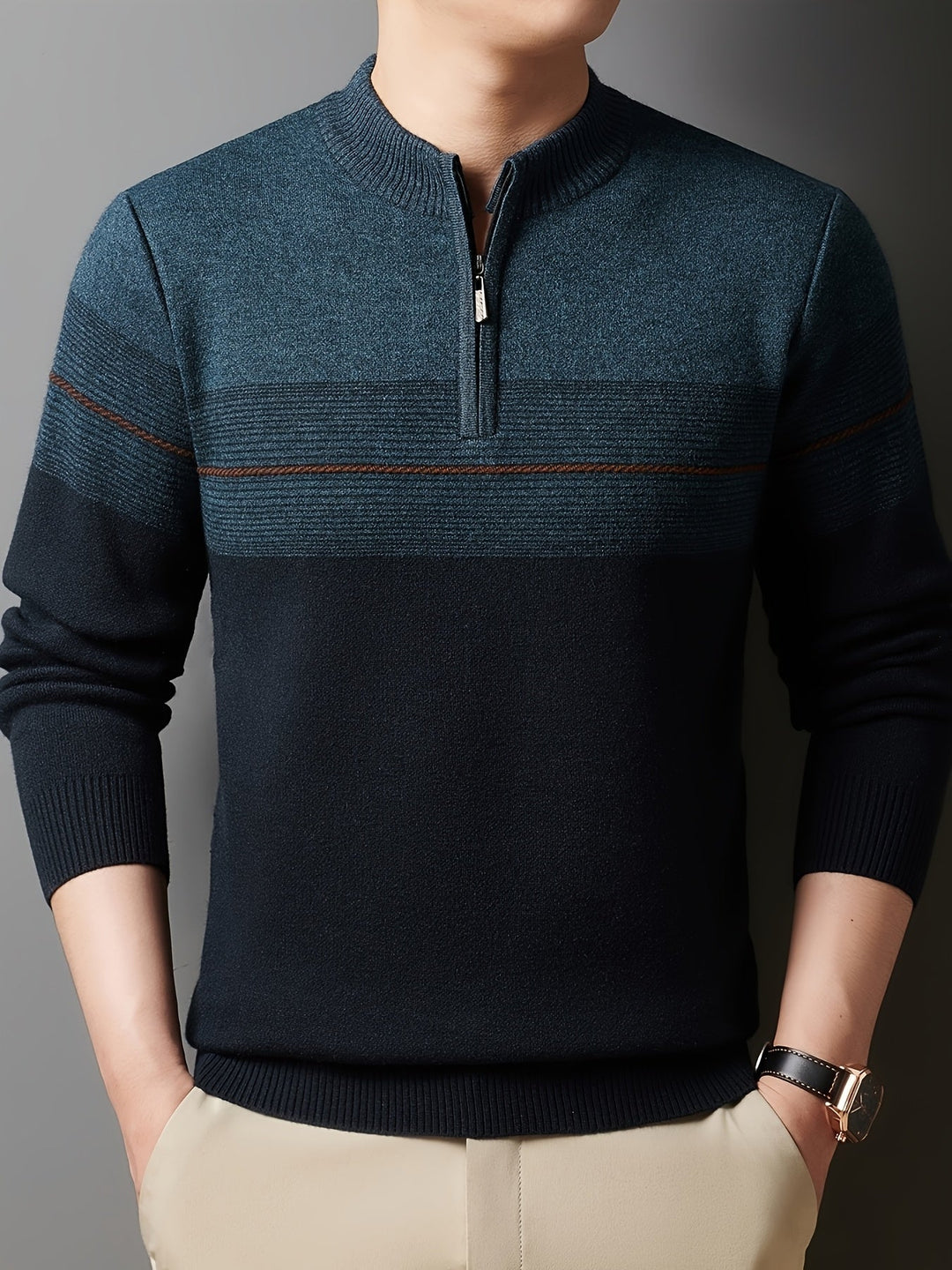 Efraín | Sweater de punto con cierre al cuello