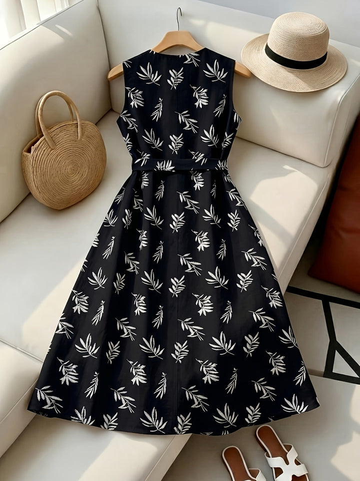 Ludmila | Vestido midi sin mangas con cinturón