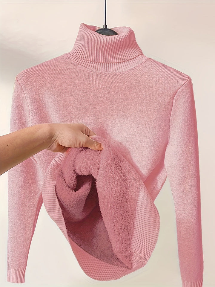 Linda | Sweater cuello alto con forro afelpado