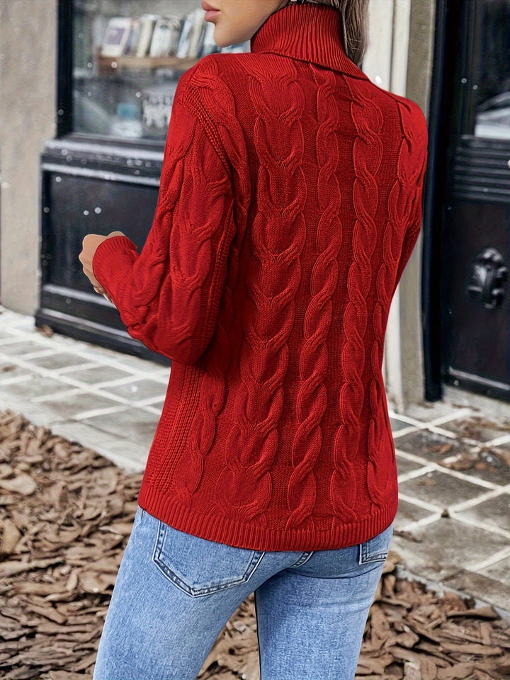Sarai | Sweater de punto trenzado cuello alto
