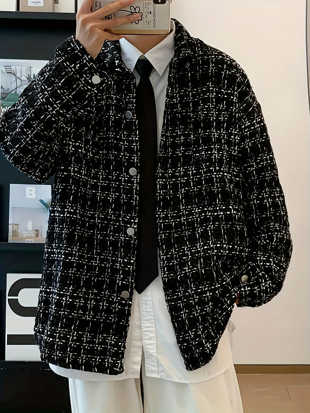 Nibaldo | Chaqueta camisera a cuadros texturizada