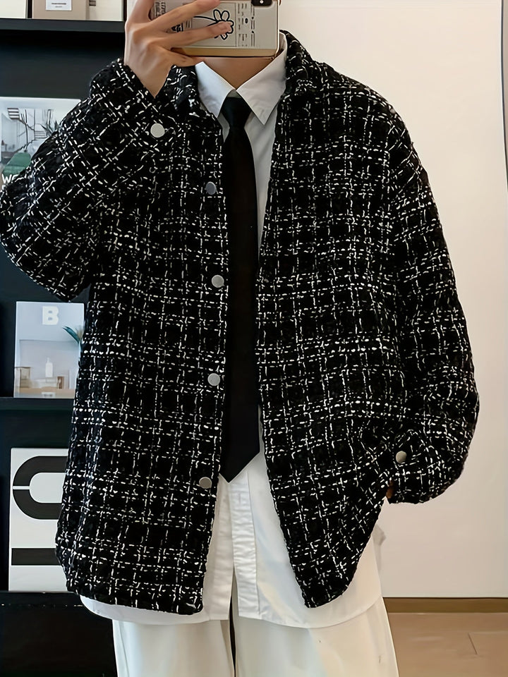 Nibaldo | Chaqueta camisera a cuadros texturizada