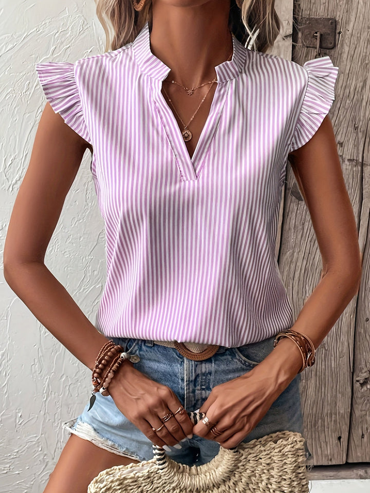 Ivette | Blusa de rayas con mangas de vuelo