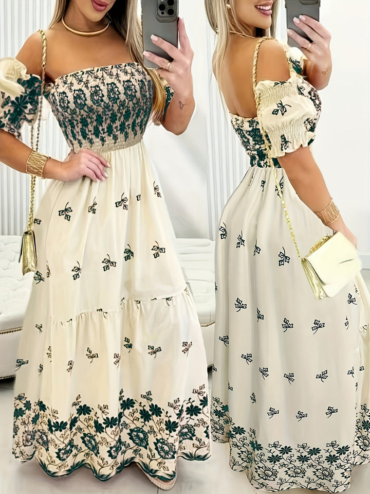 Lucy | Vestido largo floral off the shoulder