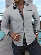 Marcelo | Camisa texturada con detalles a cuadros