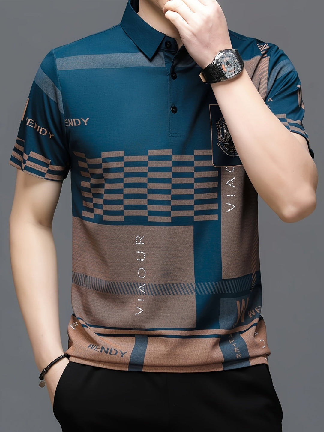 Carlomagno | Polera polo con bloques de color