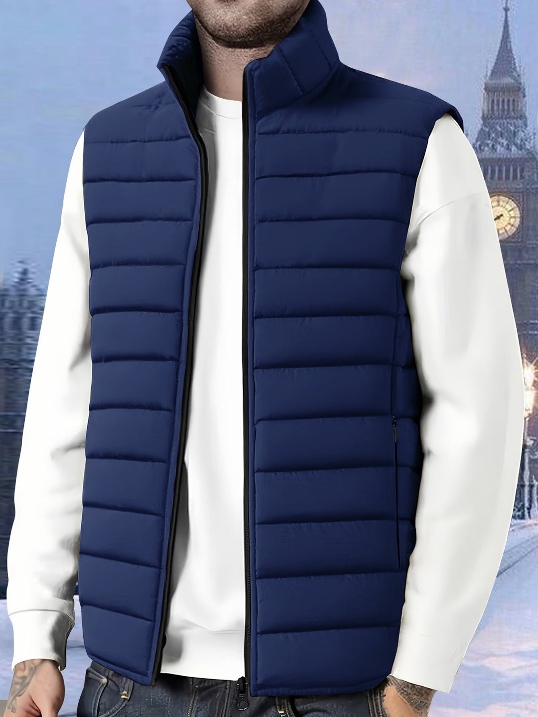 Saúl | Chaleco acolchado con cuello alto