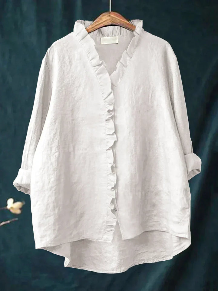 Candelaria | Blusa con vuelos y escote en V