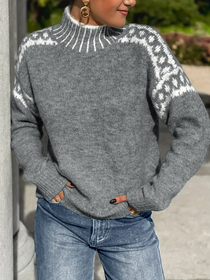 Elsa | Sweater cuello alto con detalle en contraste
