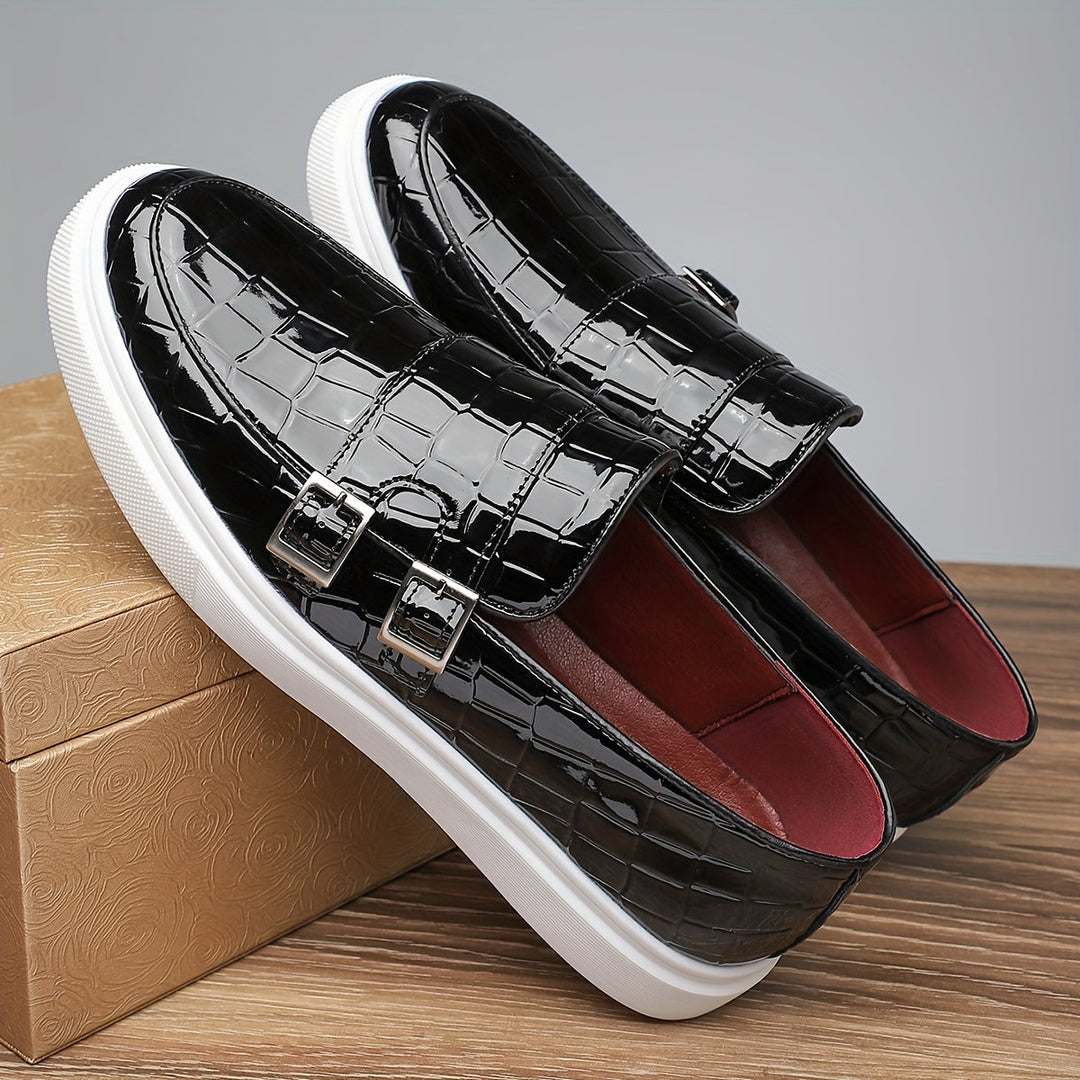 Gilbert | Mocasines texturados con doble hebilla