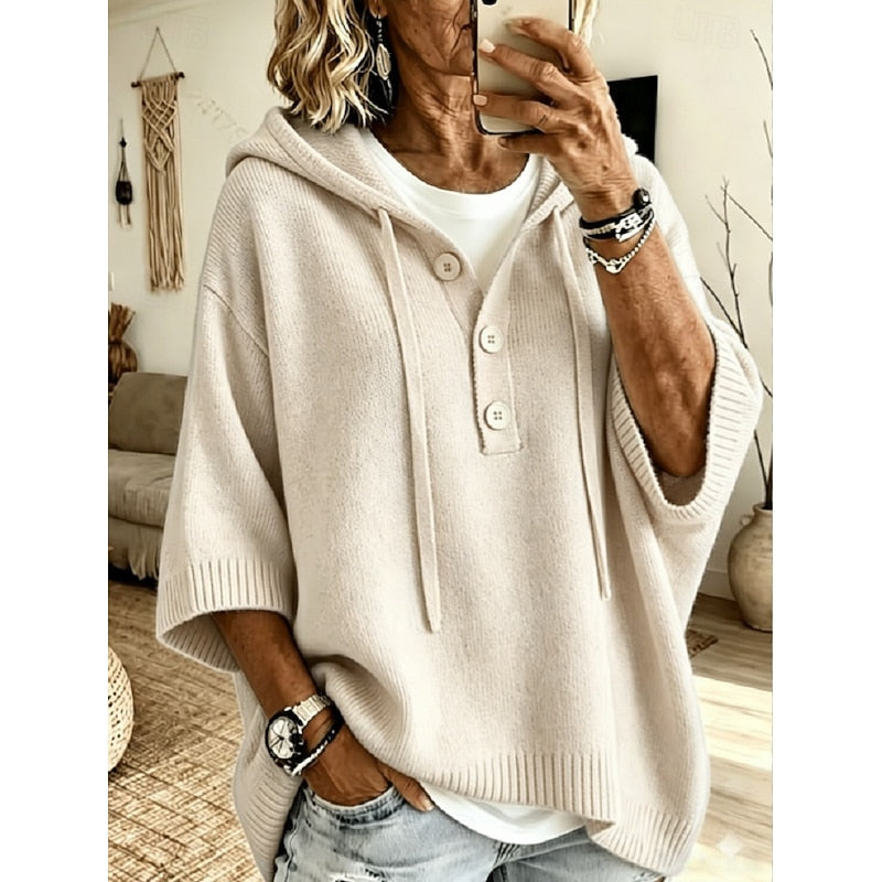Violeta | Sweater tejido con capucha