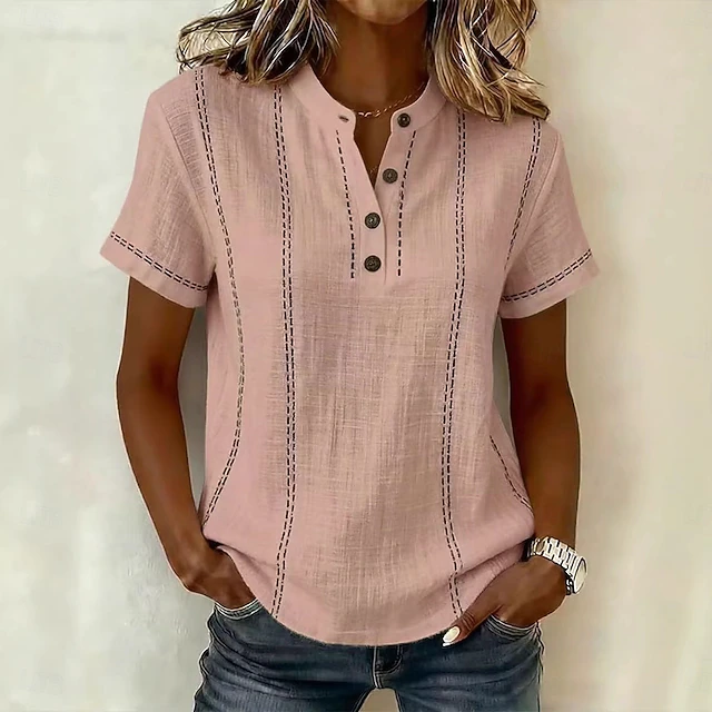 Estefanía | Blusa manga corta con rayas verticales