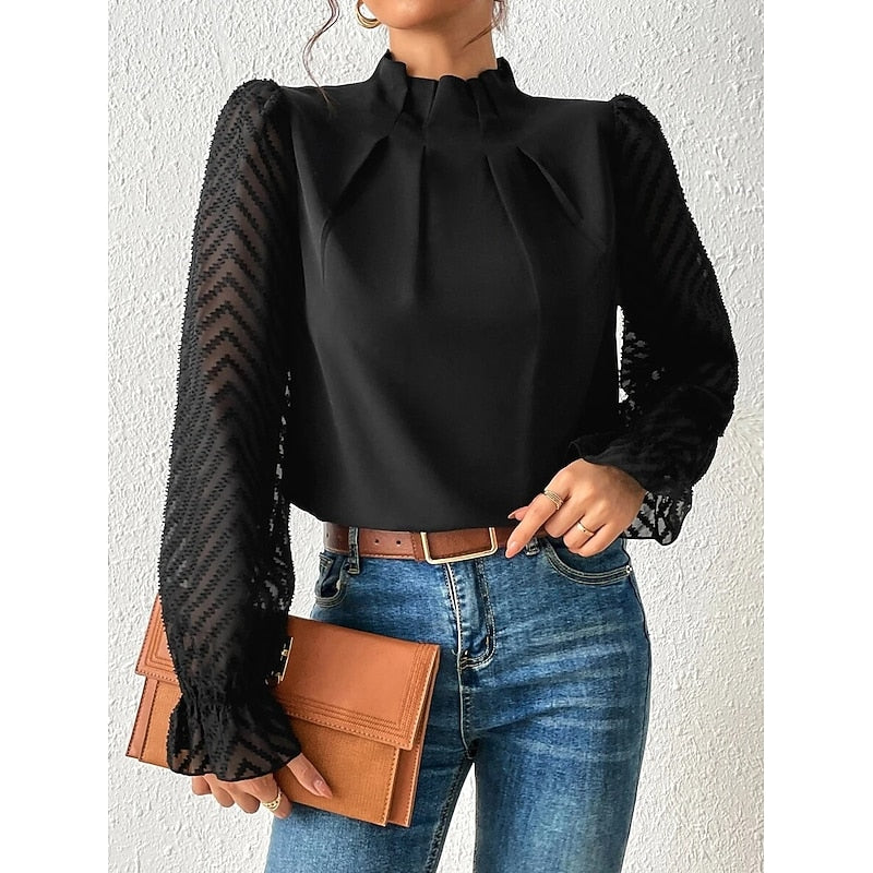 Corina | Blusa elegante de cuello alto