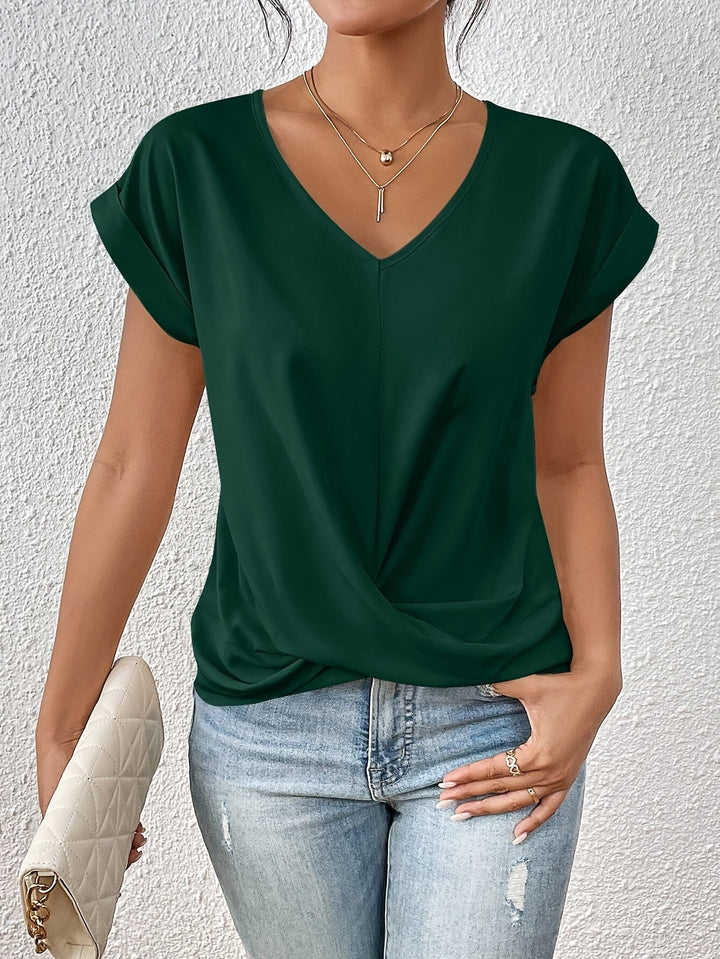 María Eugenia | Blusa escote V con drapeado