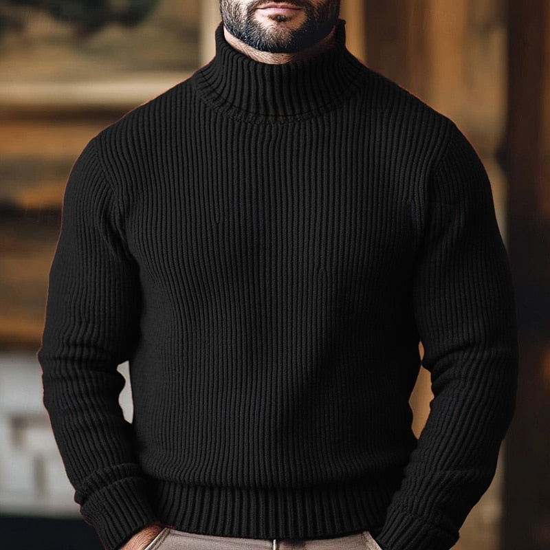 Leandro | Sweater cuello alto acanalado