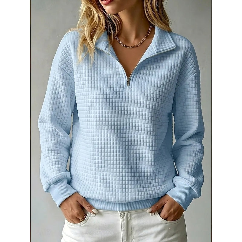 Yasnita | Sweater texturado con medio cierre