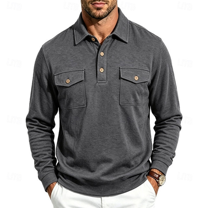 Lorenzo | Polera polo manga larga con bolsillos