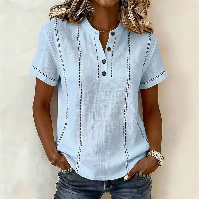 Estefanía | Blusa manga corta con rayas verticales
