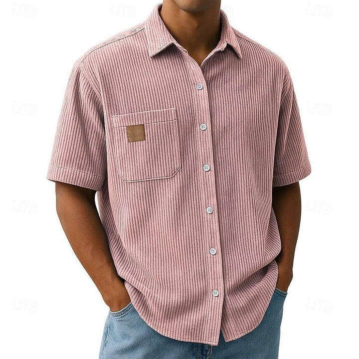 Benicio | Camisa de manga corta con textura acanalada