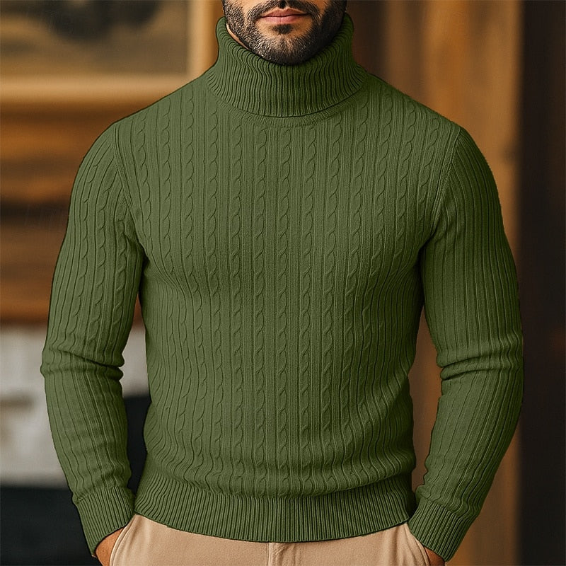 Reinaldo | Sweater cuello alto de punto trenzado