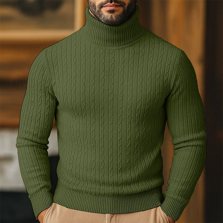 Reinaldo | Sweater cuello alto de punto trenzado