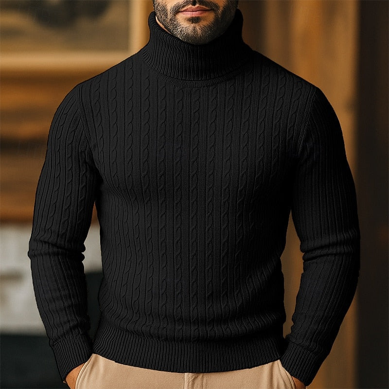 Reinaldo | Sweater cuello alto de punto trenzado
