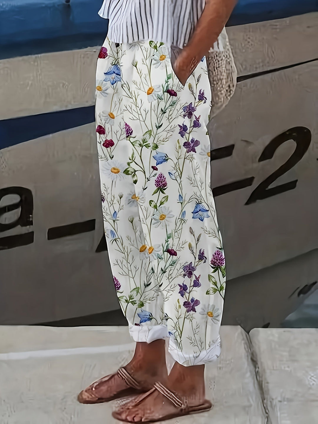 Ana Cristina | Pantalón de flores silvestres con bolsillos