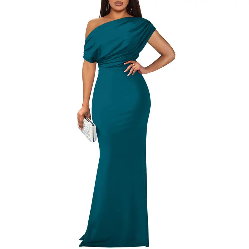 Imelda | Vestido largo de fiesta con escote asimétrico