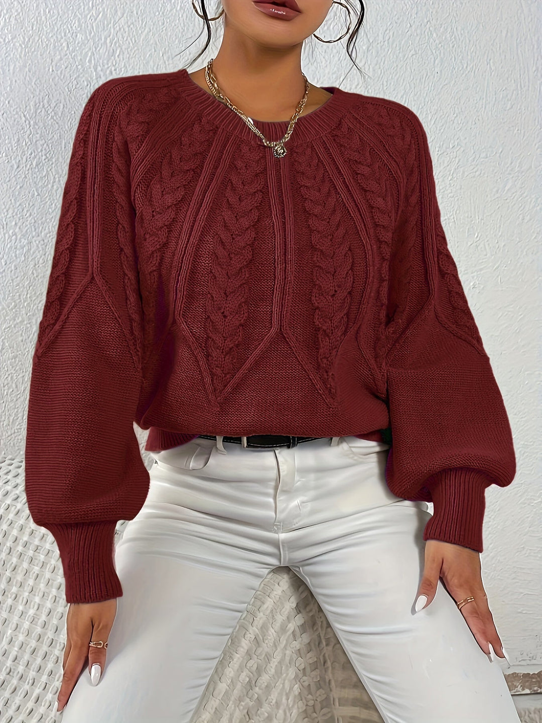 Sarita | Sweater de punto trenzado holgado