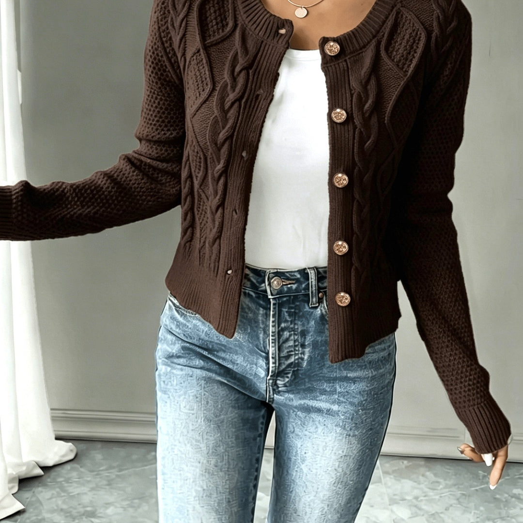 Begoña | Cardigan de punto trenzado con botones
