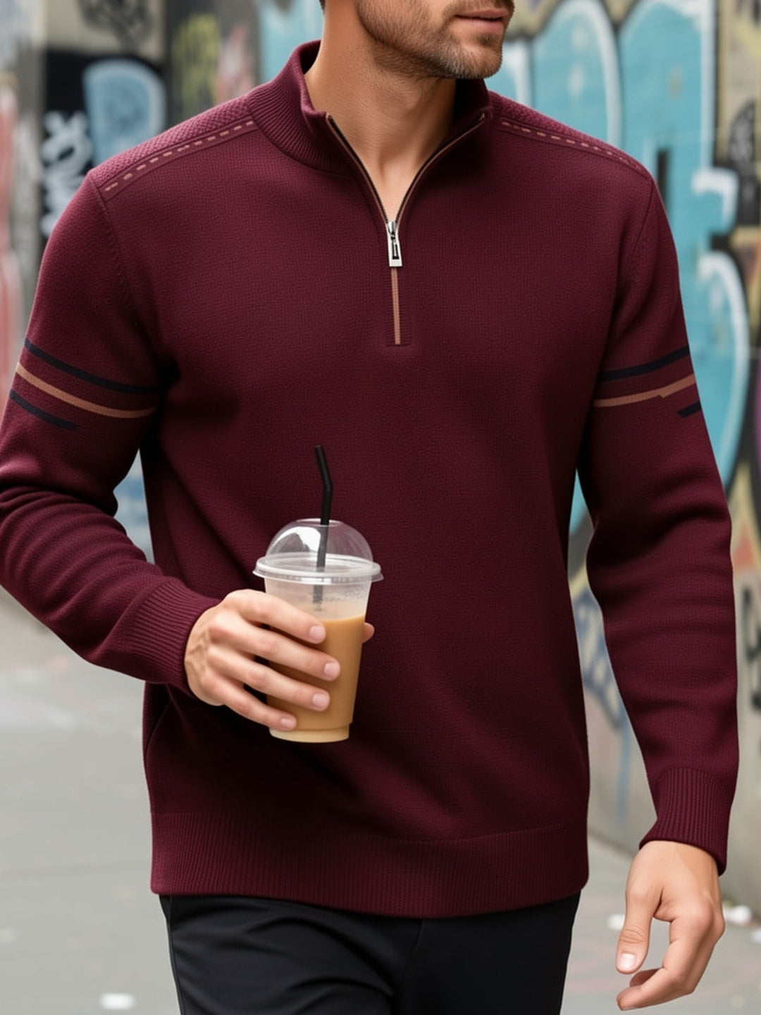 Caniulef | Sweater con medio cierre y cuello alto